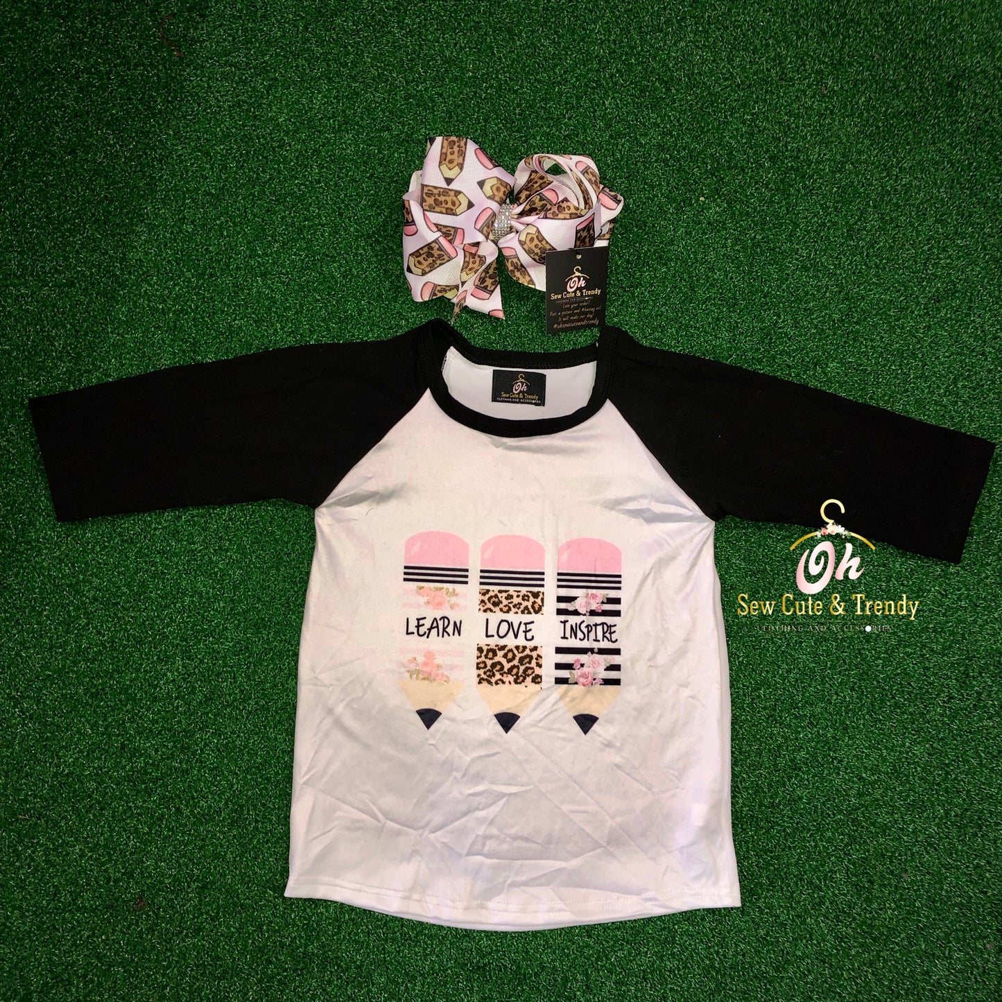 Leopard Pencil Back to School Top