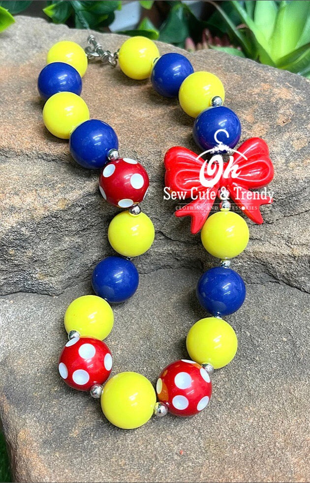 Red, Yellow and Blue Beaded Necklace