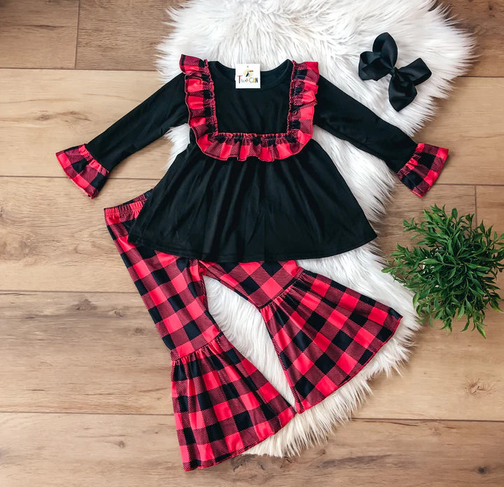 Buffalo Plaid Pants Set