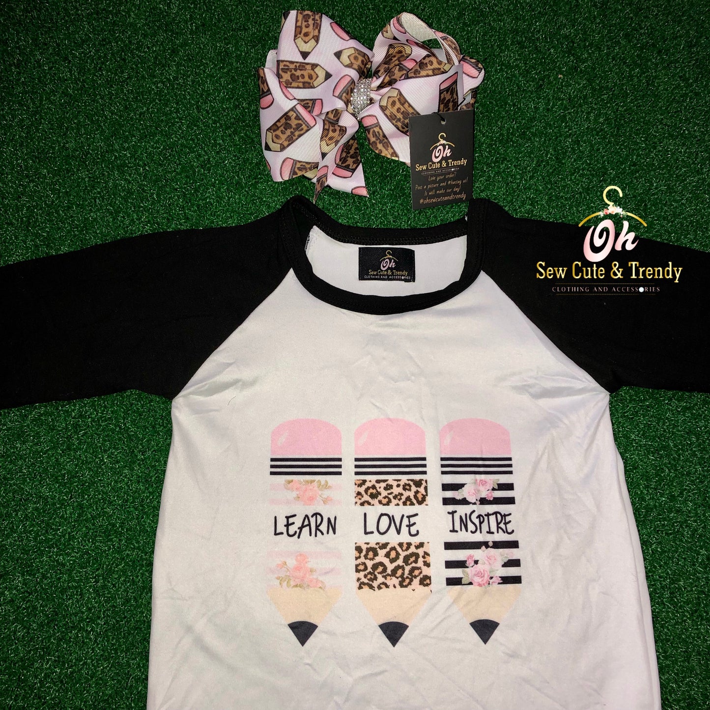 Leopard Pencil Back to School Top