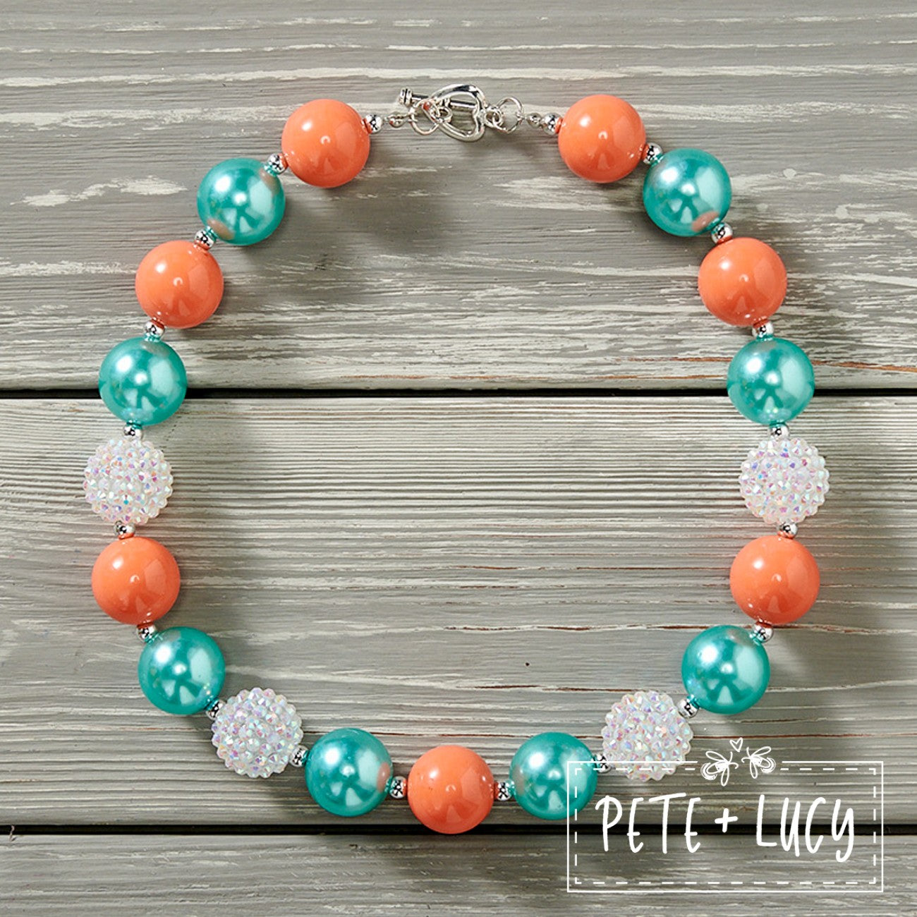 Rainbows with Clouds Beaded Necklace