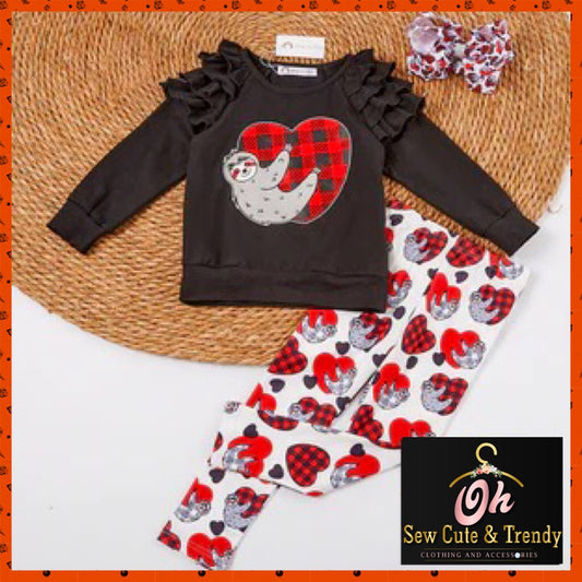 Smitten Sloths 2-piece Pants Set