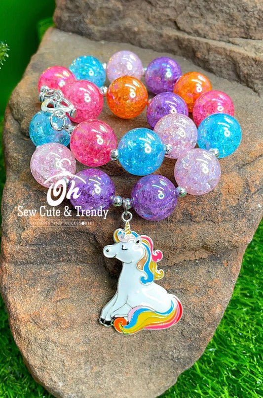 Unicorn Beaded Bubble Necklace