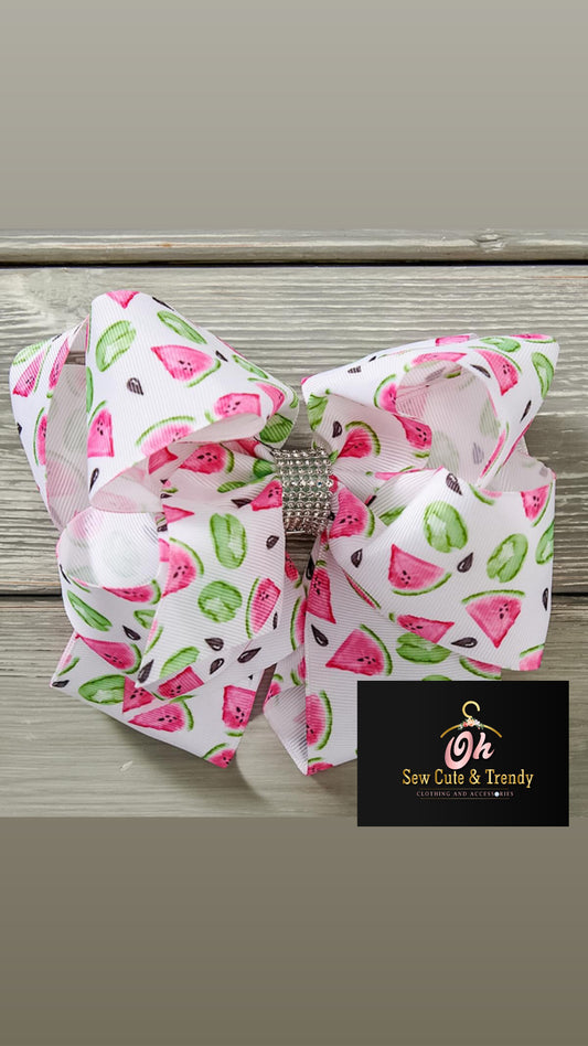 Watercolor Watermelon Deluxe Hair Bow