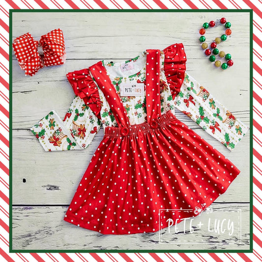 Christmas Mistletoe Skirt Set