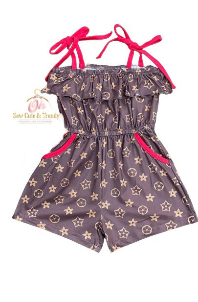 Brown Star Romper