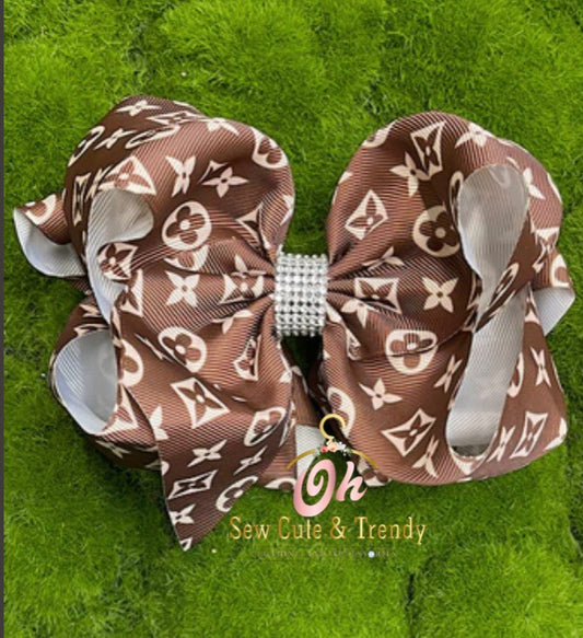Brown Hair Bow with Cream Star