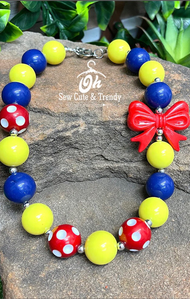 Red, Yellow and Blue Beaded Necklace