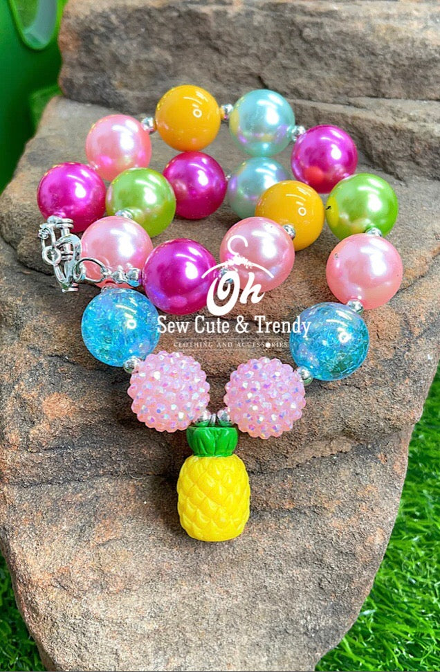 Pineapple Beaded Bubble Necklace